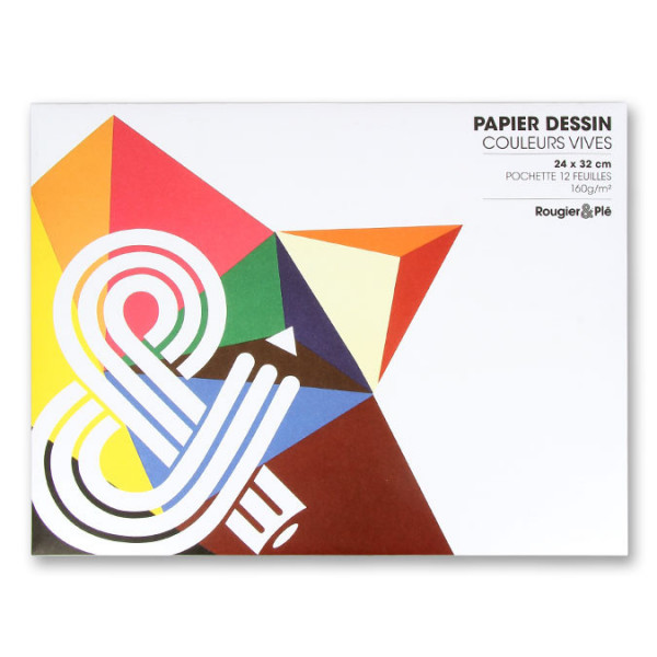 Papier dessin couleurs vives - 160 g/m² - 24 x 32 cm
