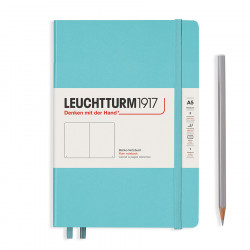 Carnet de notes souple 14,5 x 21 cm - aquamarine / pages blanches