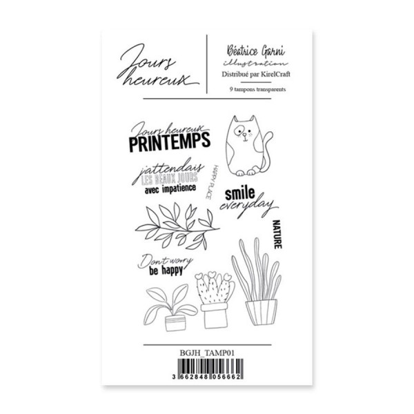 Tampons transparents Jours heureux #1 - 6 pcs