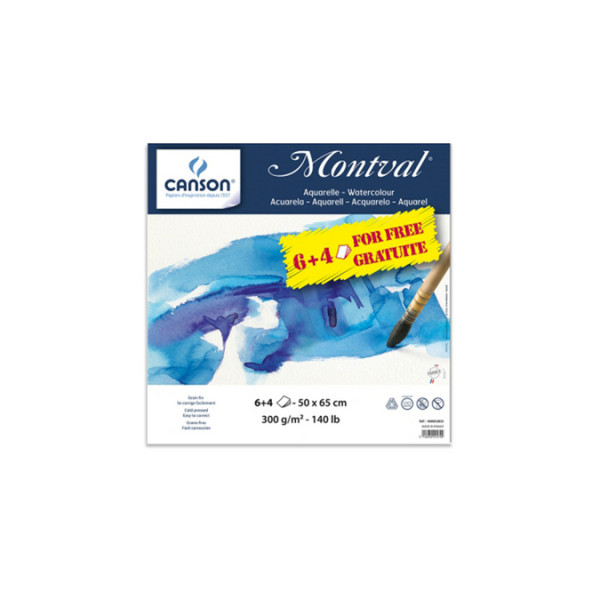 Papier aquarelle Montval 50 x 65 cm - 300 g/m² - 10 pcs