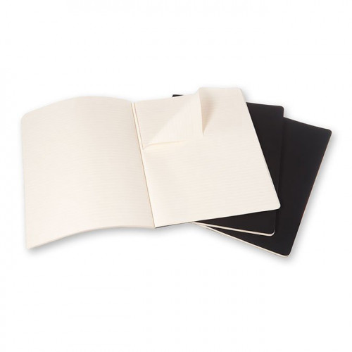 Cahier de note XXL - Couverture noire - Pages lignées - 21,6 x 27,9 cm - 3 pcs