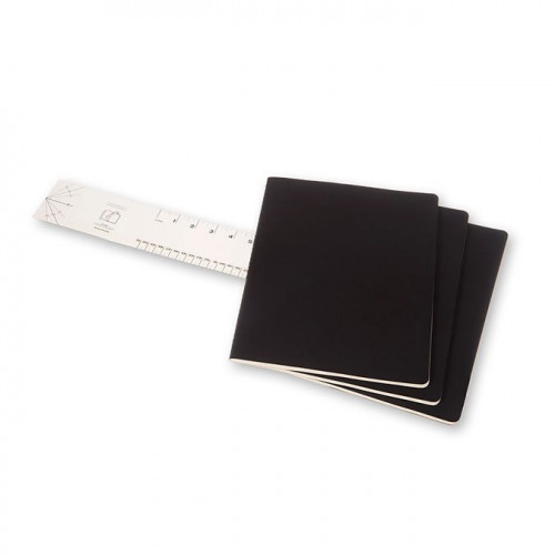 Cahier de note XXL - Couverture noire - Pages lignées - 21,6 x 27,9 cm - 3 pcs