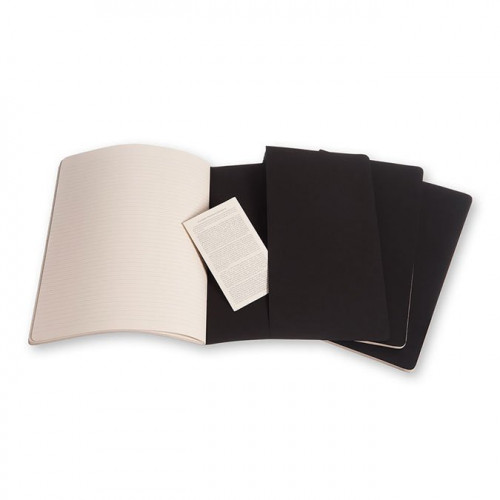 Cahier de note XXL - Couverture noire - Pages lignées - 21,6 x 27,9 cm - 3 pcs