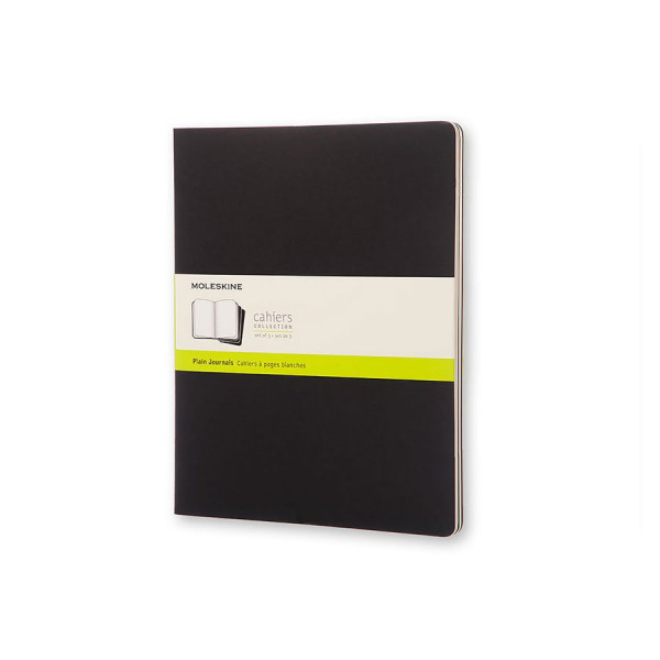 Cahier de note XXL - Couverture noire - Pages blanches - 21,6 x 27,9 cm - 3 pcs