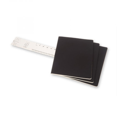 Cahier de note XXL - Couverture noire - Pages blanches - 21,6 x 27,9 cm - 3 pcs