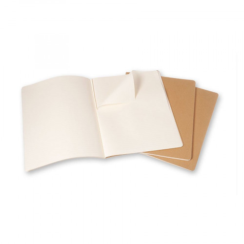 Cahier de note XXL - Couverture kraft - Pages lignées - 21,6 x 27,9 cm - 3 pcs