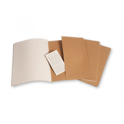 Cahier de note XXL - Couverture kraft - Pages lignées - 21,6 x 27,9 cm - 3 pcs