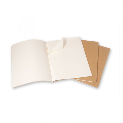 Cahier de note XXL - Couverture kraft - Pages blanches - 21,6 x 27,9 cm - 3 pcs
