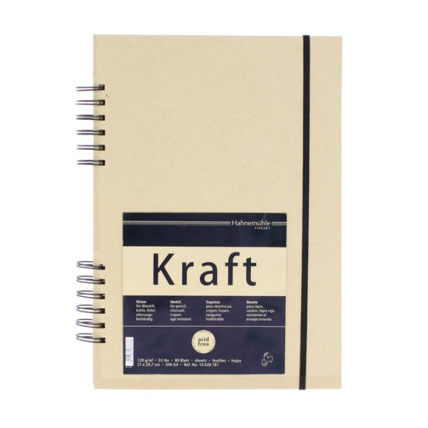 Carnet à spirales - kraft - 120g/m² - A4