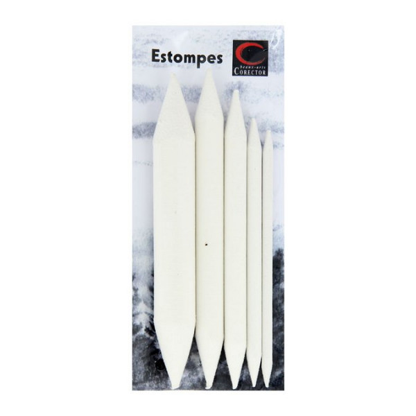 Set de 5 estompes pour pastels, fusain