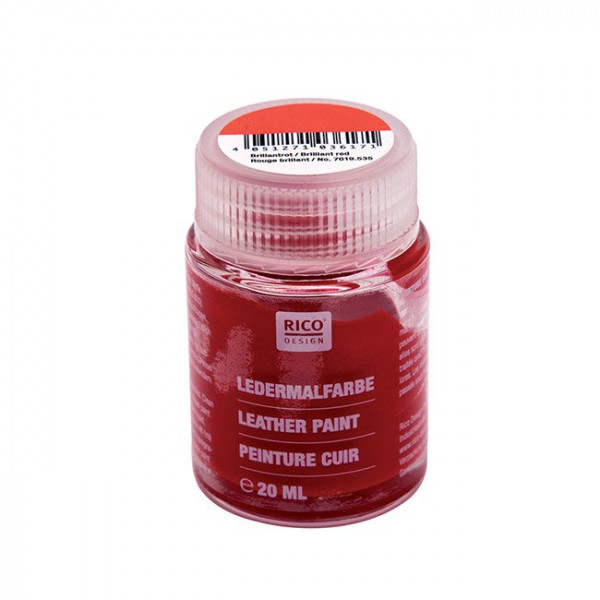 Peinture cuir - rouge brillant - 20 ml