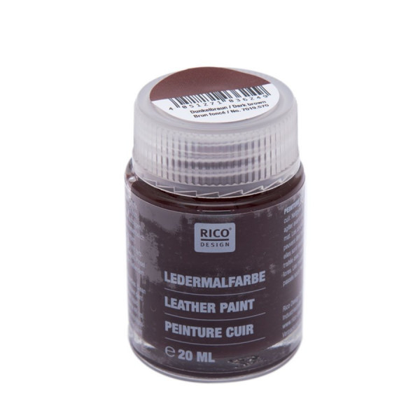 Peinture cuir - brun foncé - 20 ml