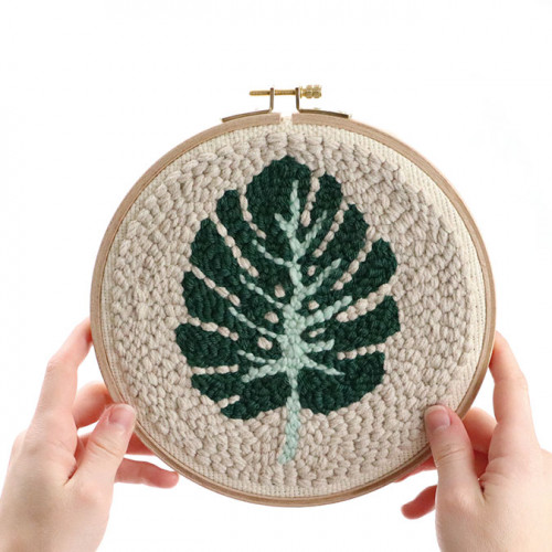 Kit Punch Needle Monstera - 20 cm