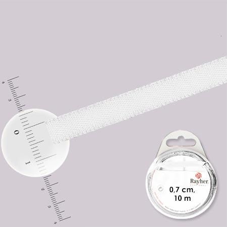 Ruban satin - rouleau de 10 m x 0,7 cm - Blanc