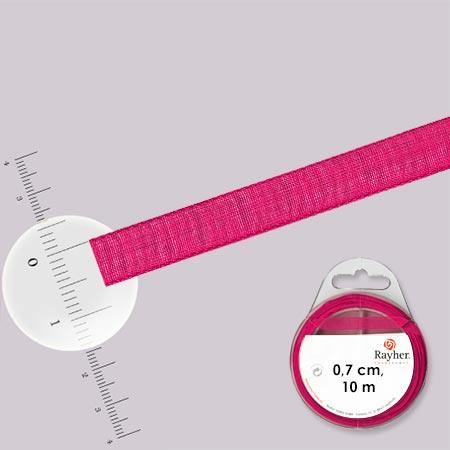 Ruban organdi - rouleau de 10 m x 0,7 cm Fuchsia