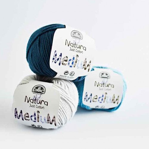 Fil à tricoter, crocheter Natura Medium - blanc 01 - 50 g