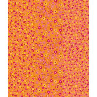 Feuille Decopatch - Fleurettes Orange - 30 x 40 cm