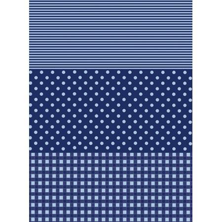 Feuille Décopatch - Pois et rayures bleu - 30 x 40 cm