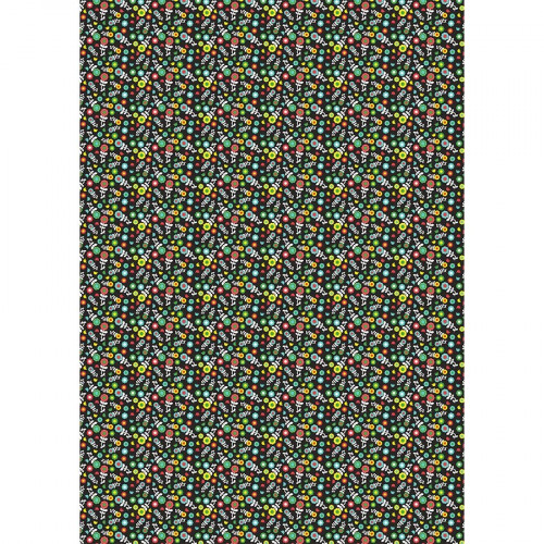 Feuille Décopatch - Mini fleurs rétro - 720 - 30 x 40 cm