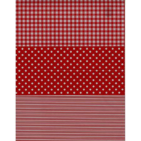 Feuille Décopatch - Pois et rayures rouge et blanc - 30 x 40 cm