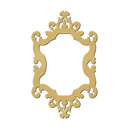 Sujet en bois médium - Photobooth cadre baroque arabesque - 55 x 33,6 cm