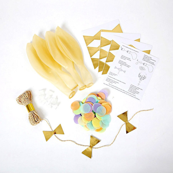 Kit ballon confettis - Pastels - 8 pcs