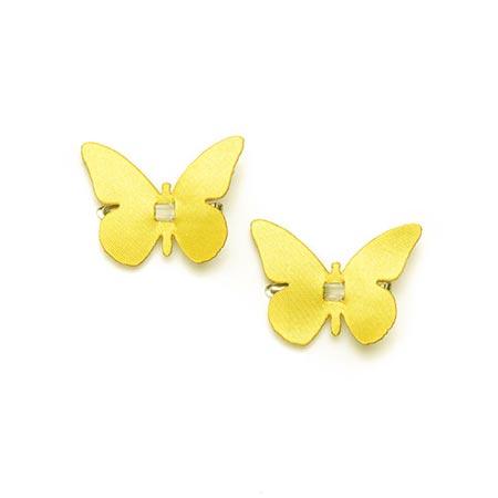 Papillons avec clip x4 - Jaune - 4 x 3 cm