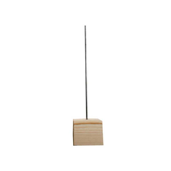 Socle en bois avec tige métal - 7 x 7 x 30 cm