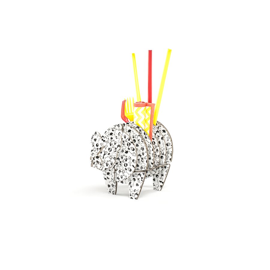 Cochon à monter en carton - Tatoo - taille XS