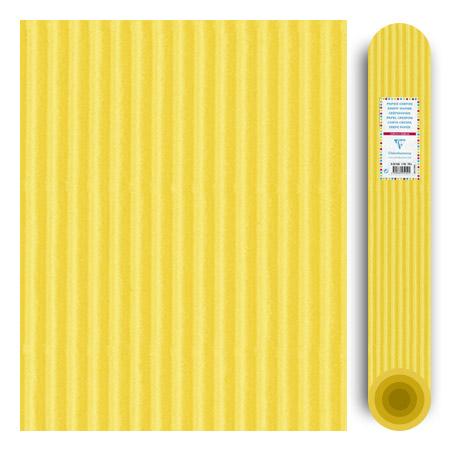 Carton ondulé média 300g - Jaune citron - 70 x 50 cm