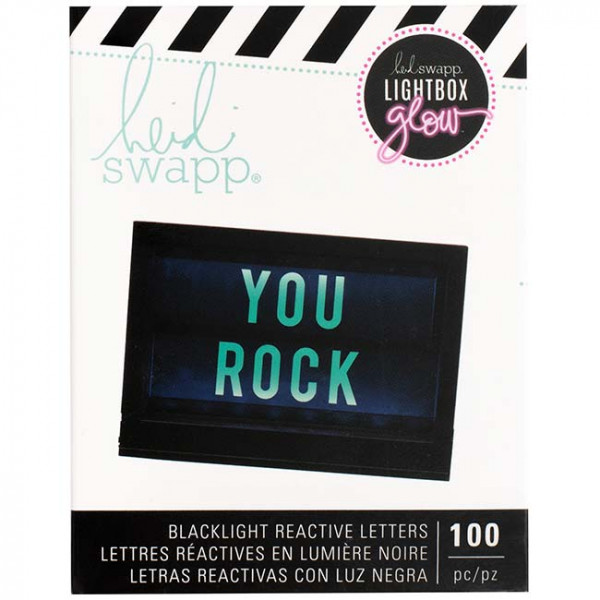 Lettres réactives à la lumière noire pour Lightbox Glow - vert - 100 pcs