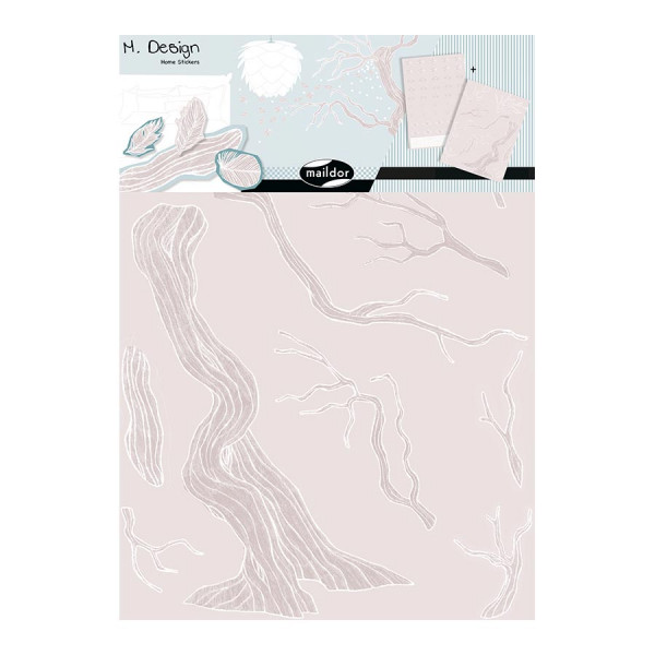 M.Design - Stickers muraux - Arbre à plumes - 2 planches - 49 x 69 cm