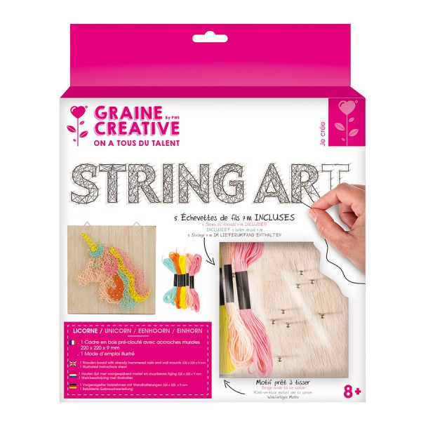 String Art Tableau Licorne - 22 x 22 cm