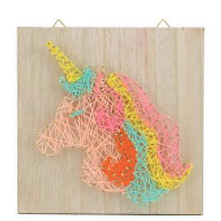 String Art Tableau Licorne - 22 x 22 cm