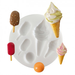 Moule en silicone pour miniatures thème glaces