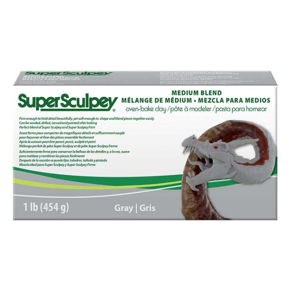 Super Sculpey - Medium Blend - gris - 454 g