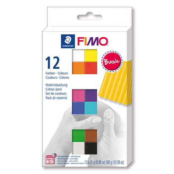 Assortiment Fimo Soft couleurs basiques - 12 x 26 g