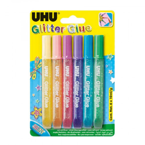 Colles - Glitter Glue - Shiny - 6 x 10 ml