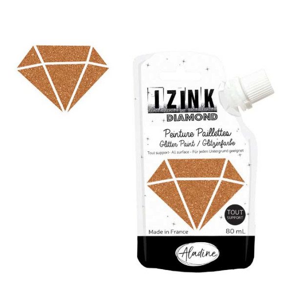 Peinture paillettes Izink Diamond cuivre - 80 ml