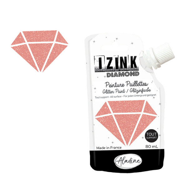 Peinture paillettes Izink Diamond rose poudré - 80 ml