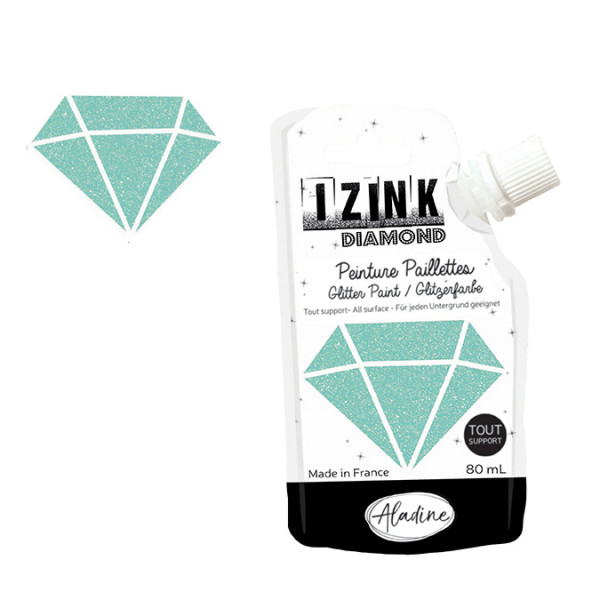 Peinture paillettes Izink Diamond vert pastel - 80 ml