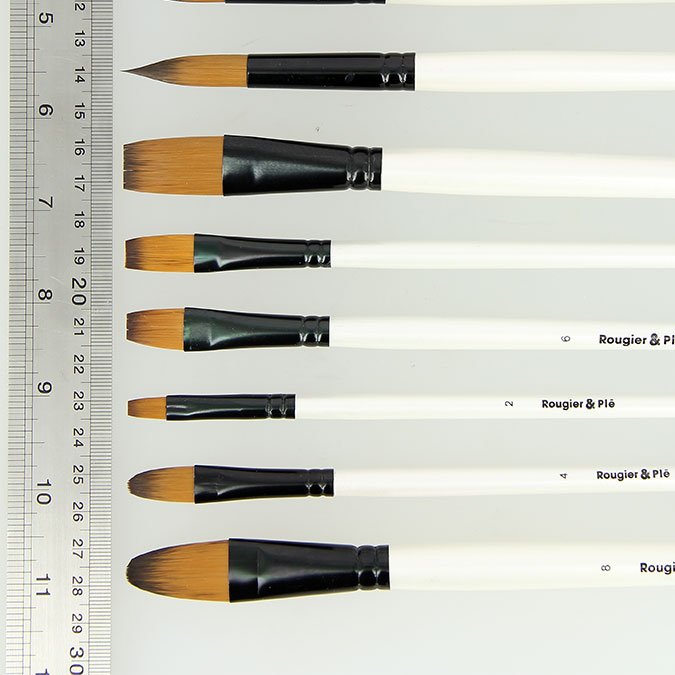 Trousse De 12 Pinceaux Longs Synthetiques Acrylique Huile