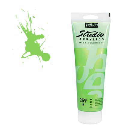 Studio acrylics HV - couleur 359 : vert jaune iridescent - 100 ml