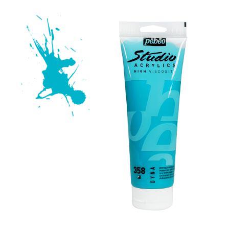 Studio acrylics HV - couleur 358 : vert bleu iridescent - 100 ml