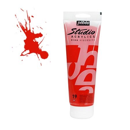 Studio Acrylics - vermillon transparent - couleur 19 - 250 ml