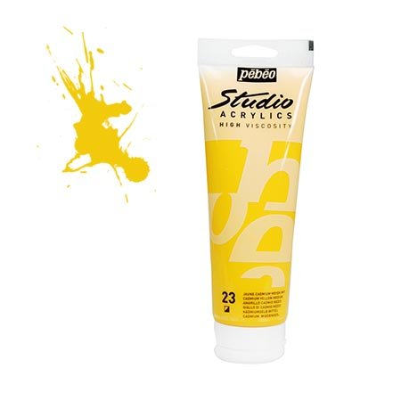 Studio Acrylics - jaune cadmium moyen imit. - couleur 24 - 250 ml