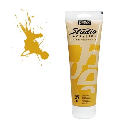 Studio Acrylics - ocre jaune - couleur 27 - 250 ml