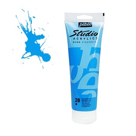 Studio Acrylics - bleu céruléum - couleur 28 - 250 ml