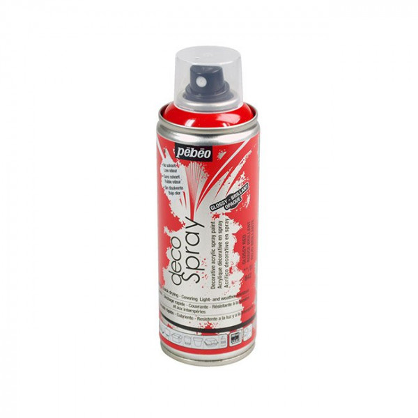 DecoSpray - Peinture en bombe - 200 ml - Brillant Rouge
