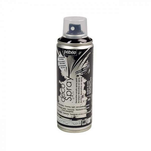 DecoSpray - Peinture en bombe - 200 ml - Brillant Noir